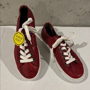 Paul Green Red Leather Sneakers